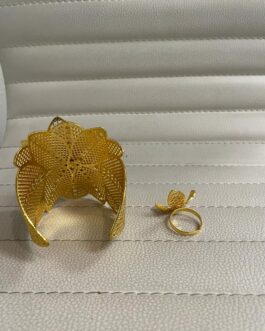004 costume bracelet and ring sets gold color