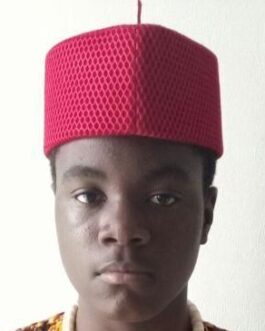 Red round chieftanicy hat with stripe