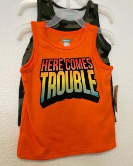 Garanimals here comes trouble orange and army camouflage